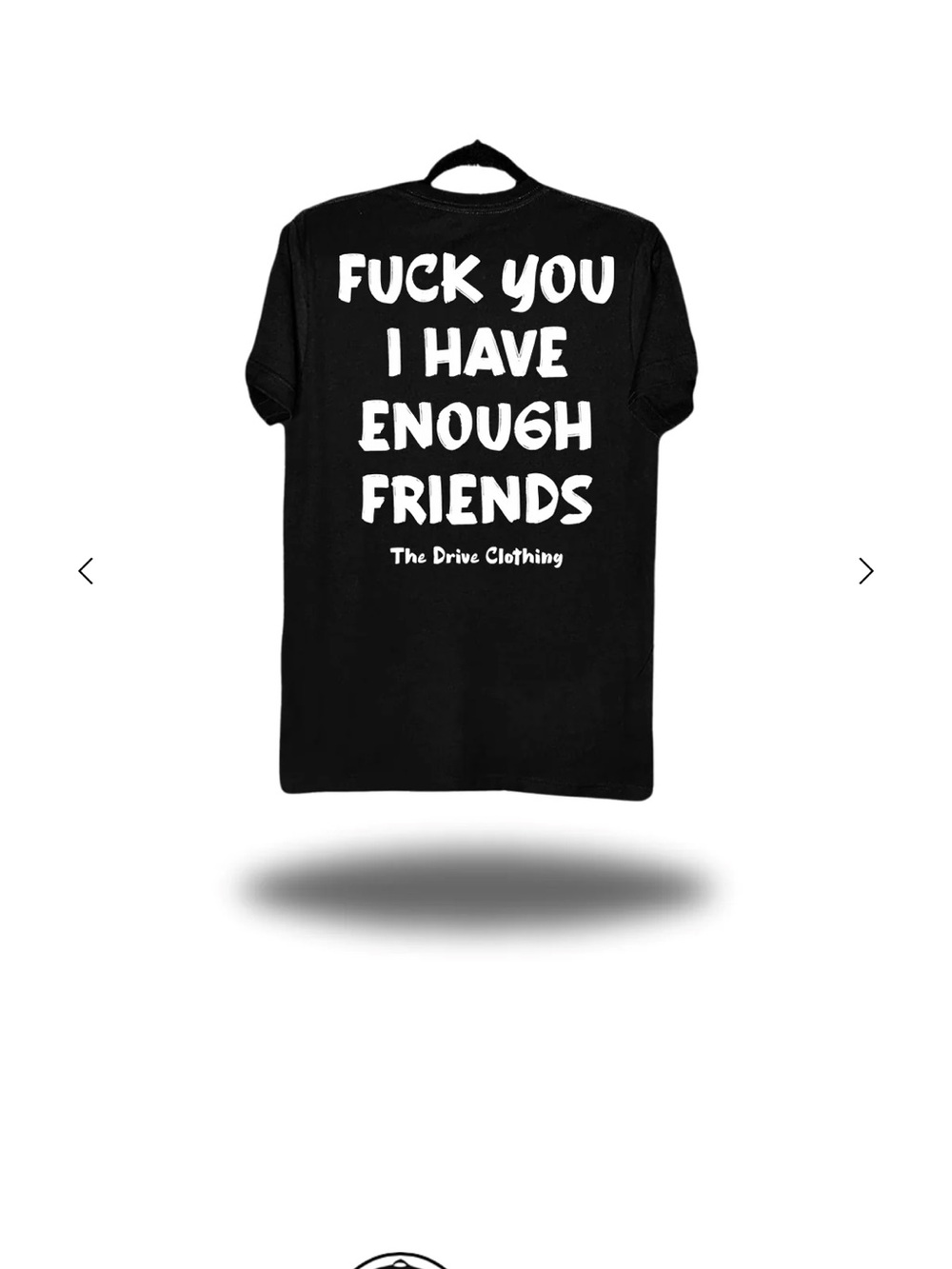 Black Graphic Tee - "I Have Enough Friends" classic tee large